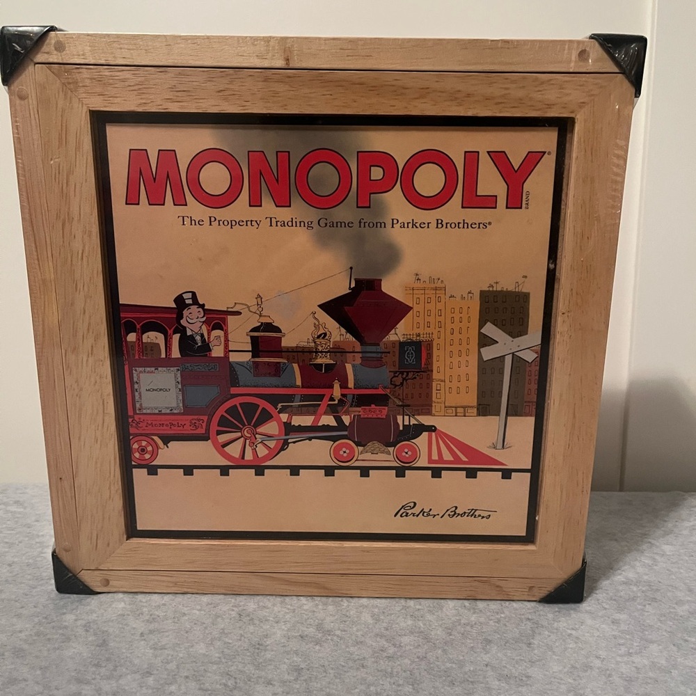 NWT SEALED Monopoly Board Game in Wooden Box
